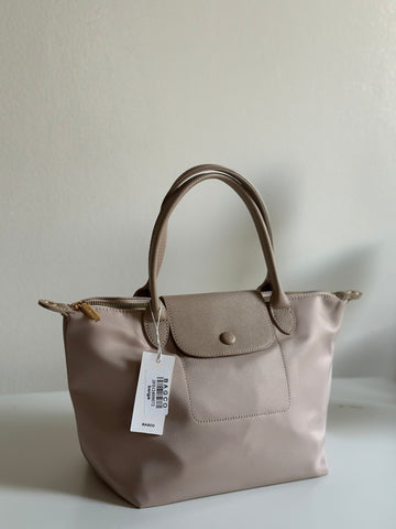Bagco Durable Nylon Tote with Leather Flap – Medium