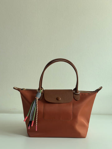 Bagco Durable Nylon Tote with Leather Flap – Medium