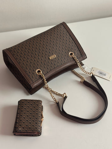 Bagco Monogram Chain Bag with Matching Wallet