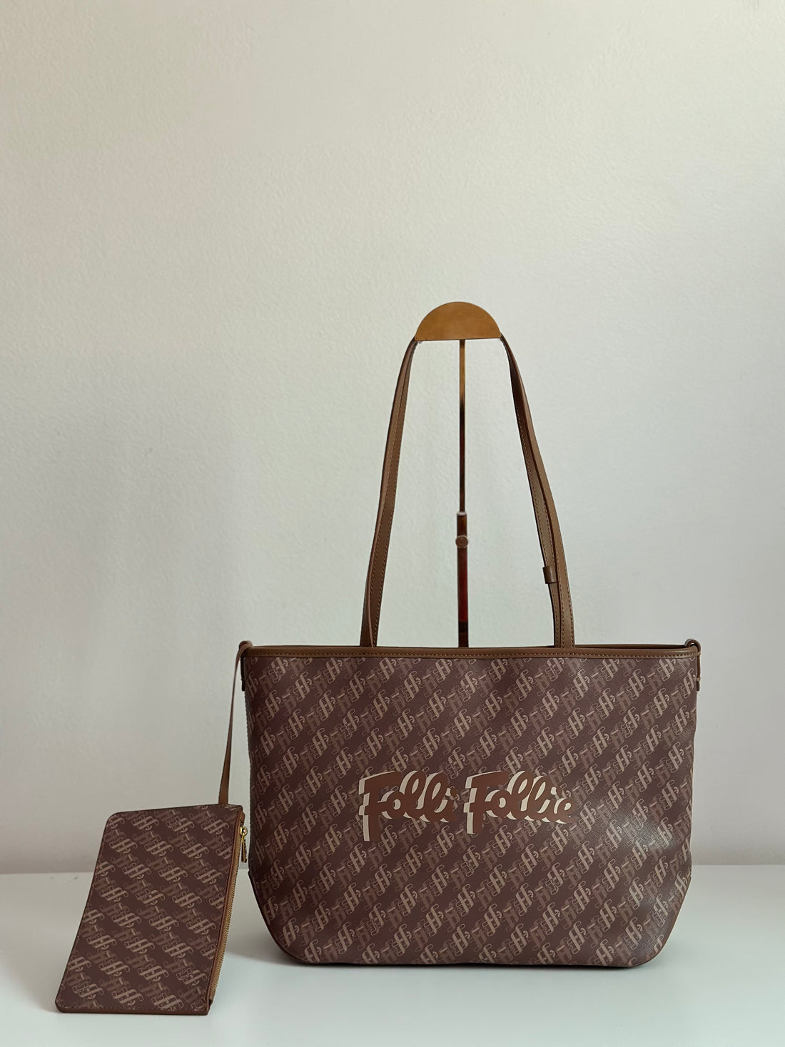 Follie Follie Signature Tote Bag with Matching Zip Pouch