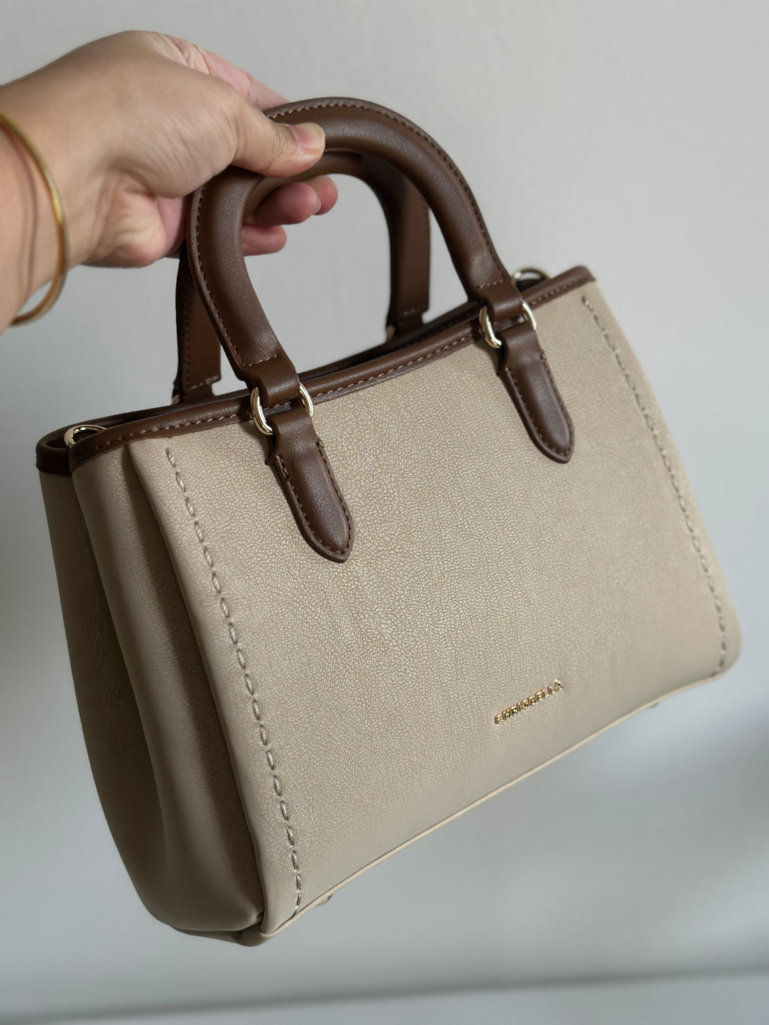 Chrisbella Side Stitch Handbag with wallet