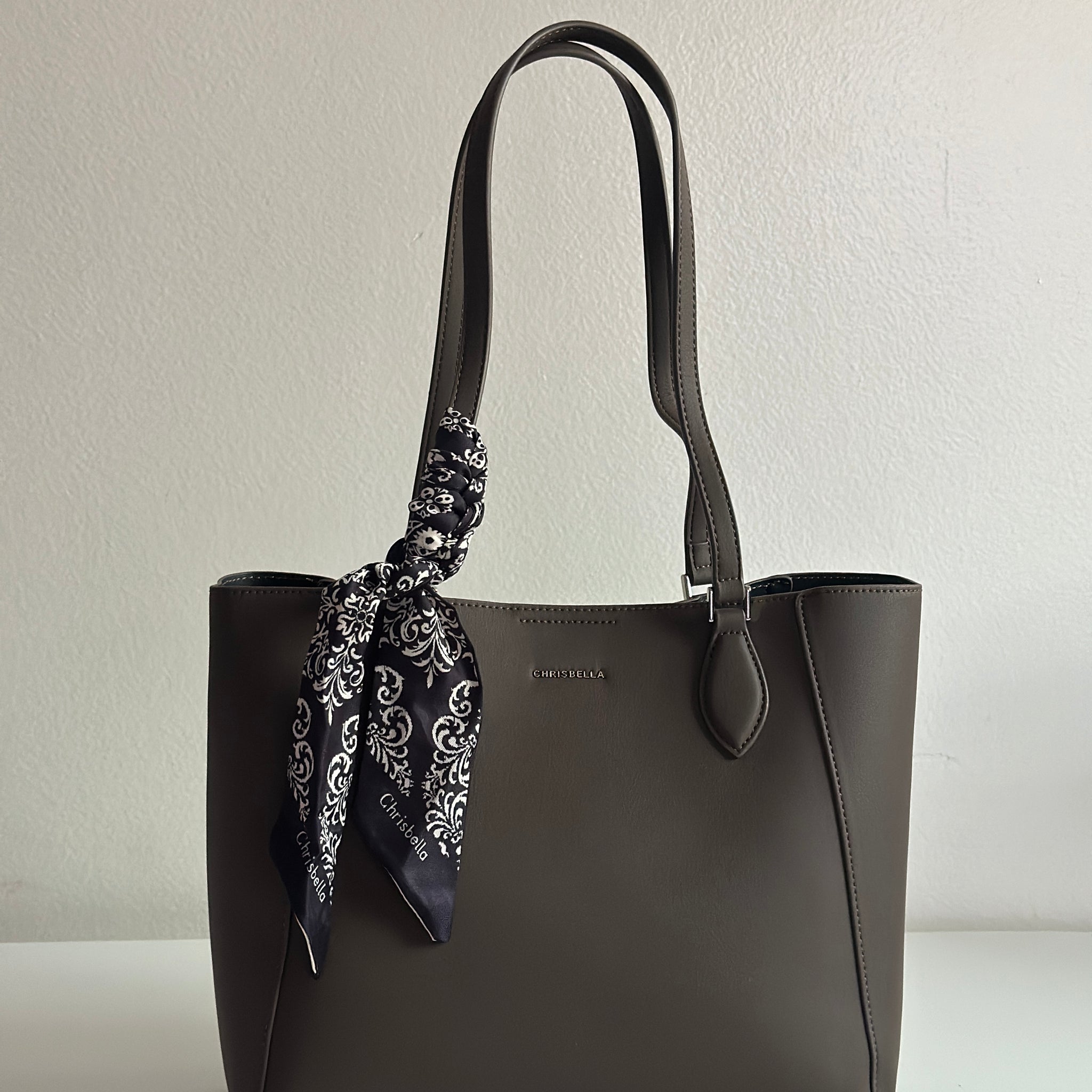 Chrisbella Elegant Tote Bag with Scarf & Wallet – 35.5cm