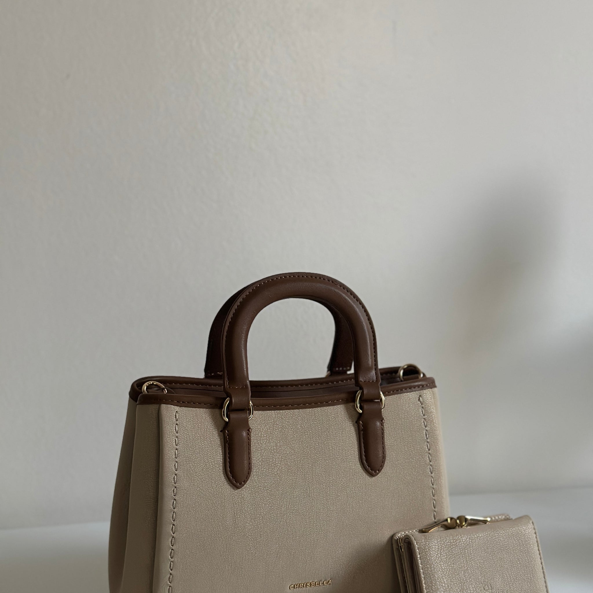 Chrisbella Side Stitch Handbag with wallet