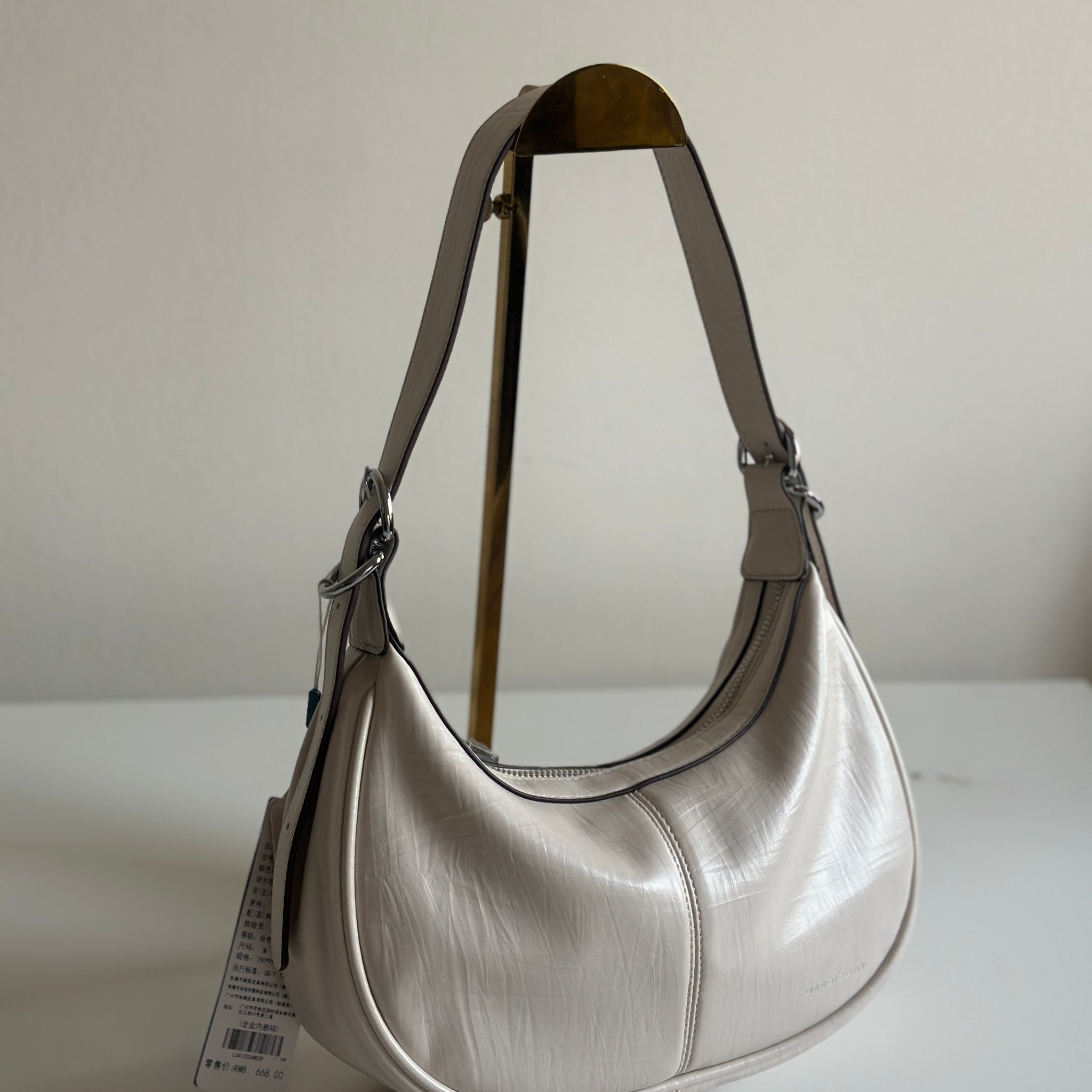 Minimalist Crescent Shoulder Bag – Neutral Collection