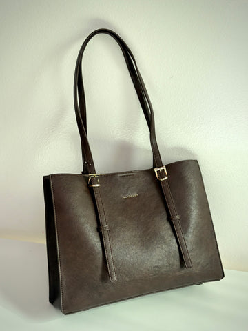 Bandicoot Classic Brown Structured Tote Bag