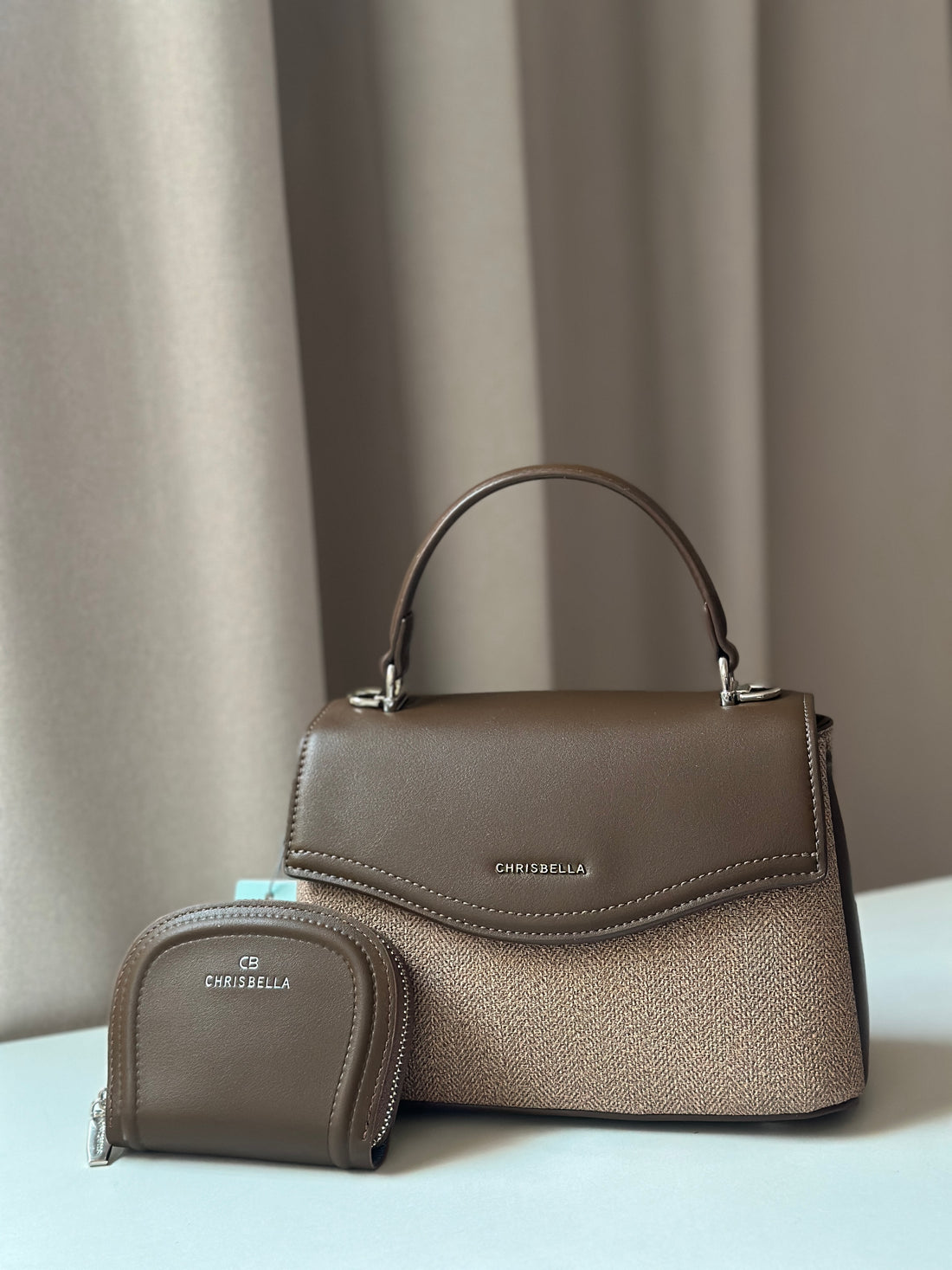 Chrisbella Structured Top-Handle Satchel