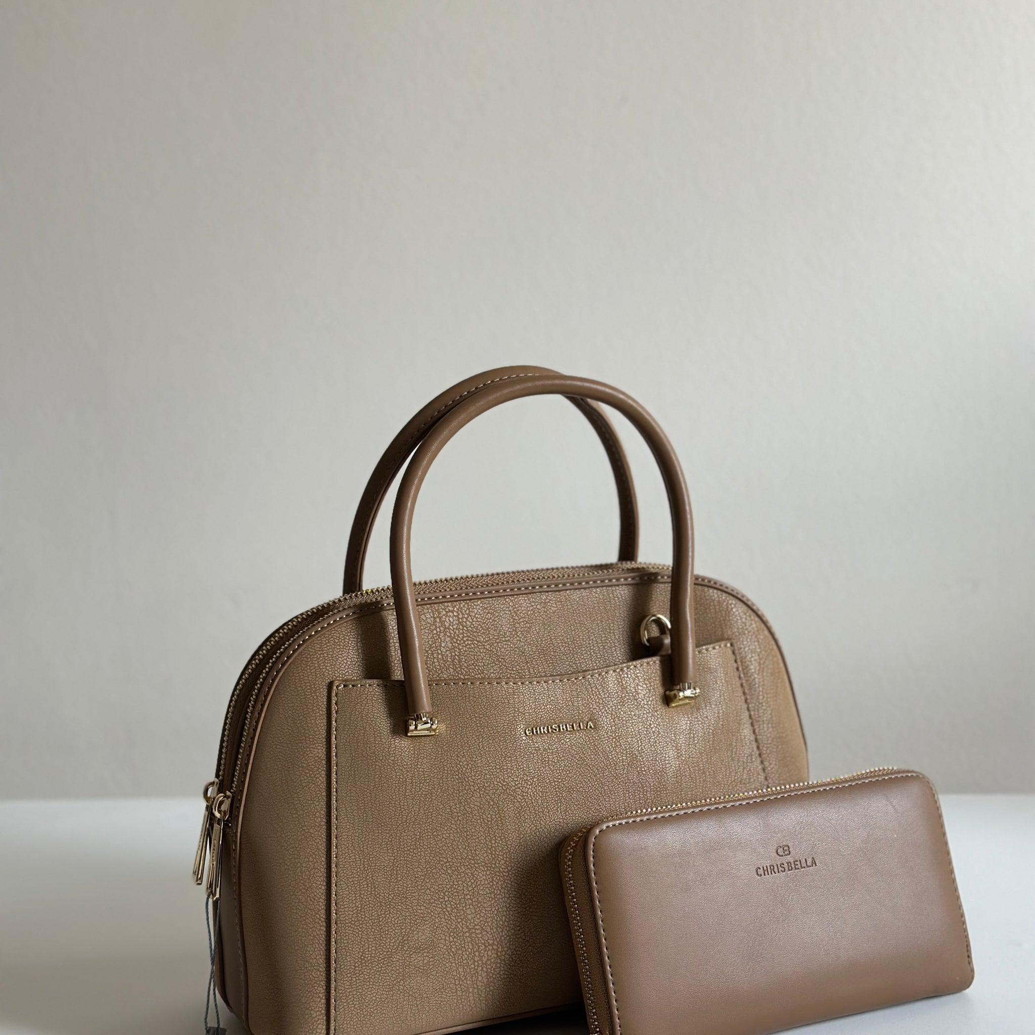 Chrisbella Dome Satchel with Matching Wallet