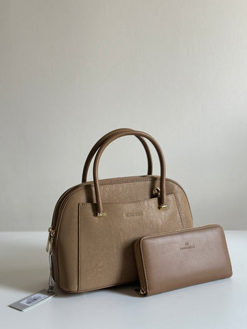 Chrisbella Dome Satchel with Matching Wallet