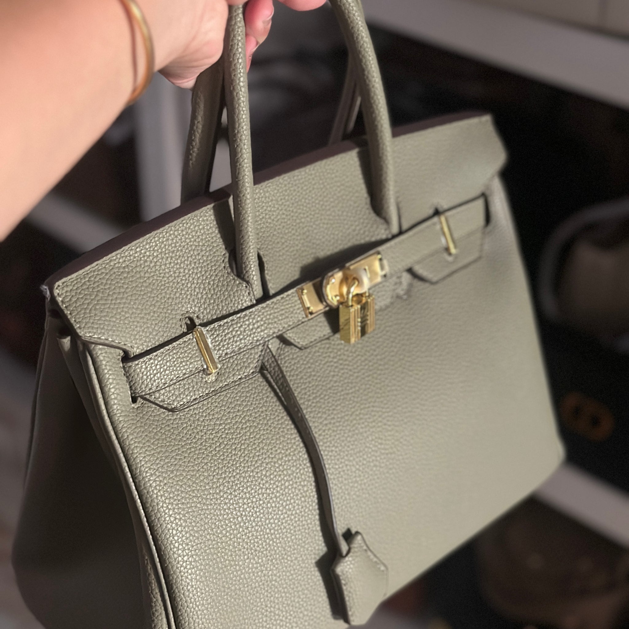 Elegant Padlock Structured Tote Bag