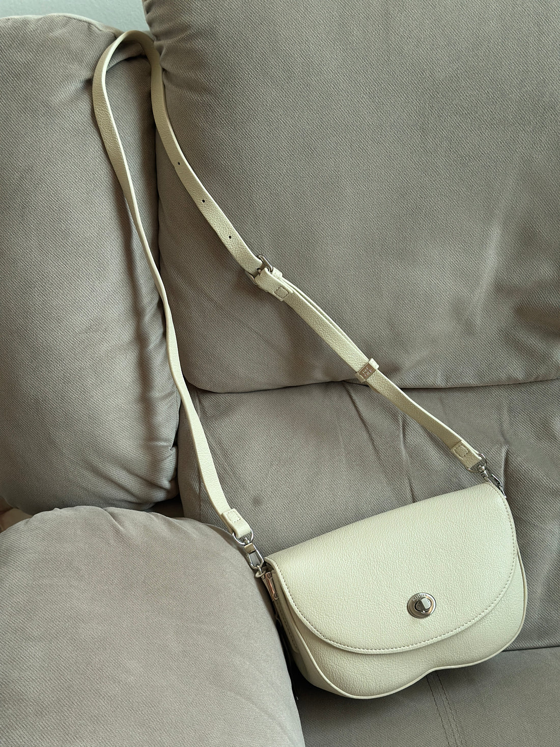 Ivory Crossbody Bag with Dual Straps