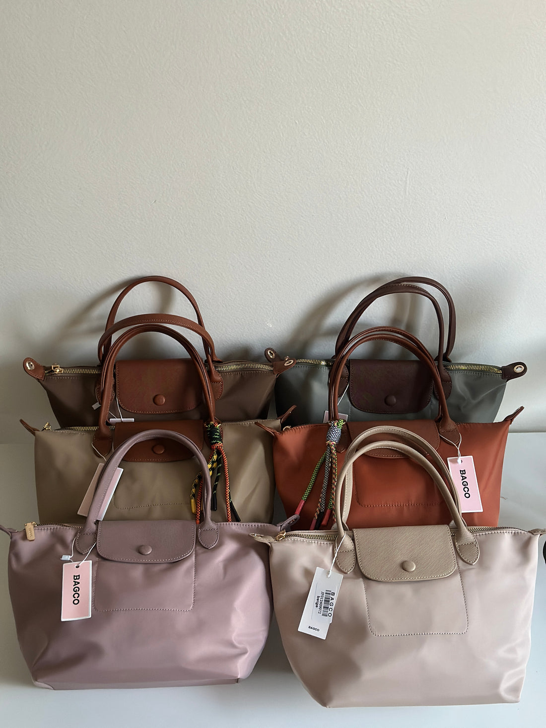 Bagco Durable Nylon Tote with Leather Flap – Medium