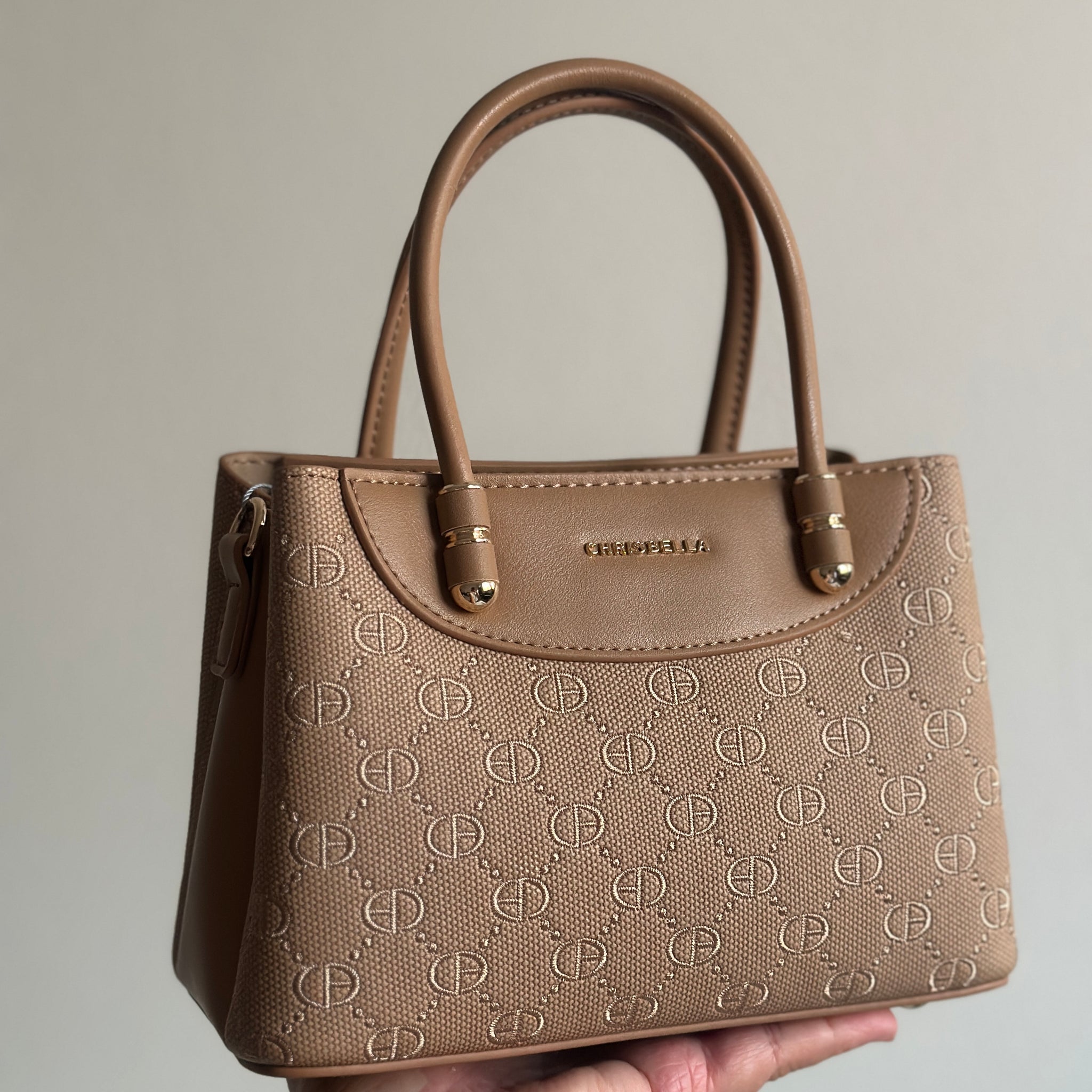 Chrisbella Structured Monogram HandBag