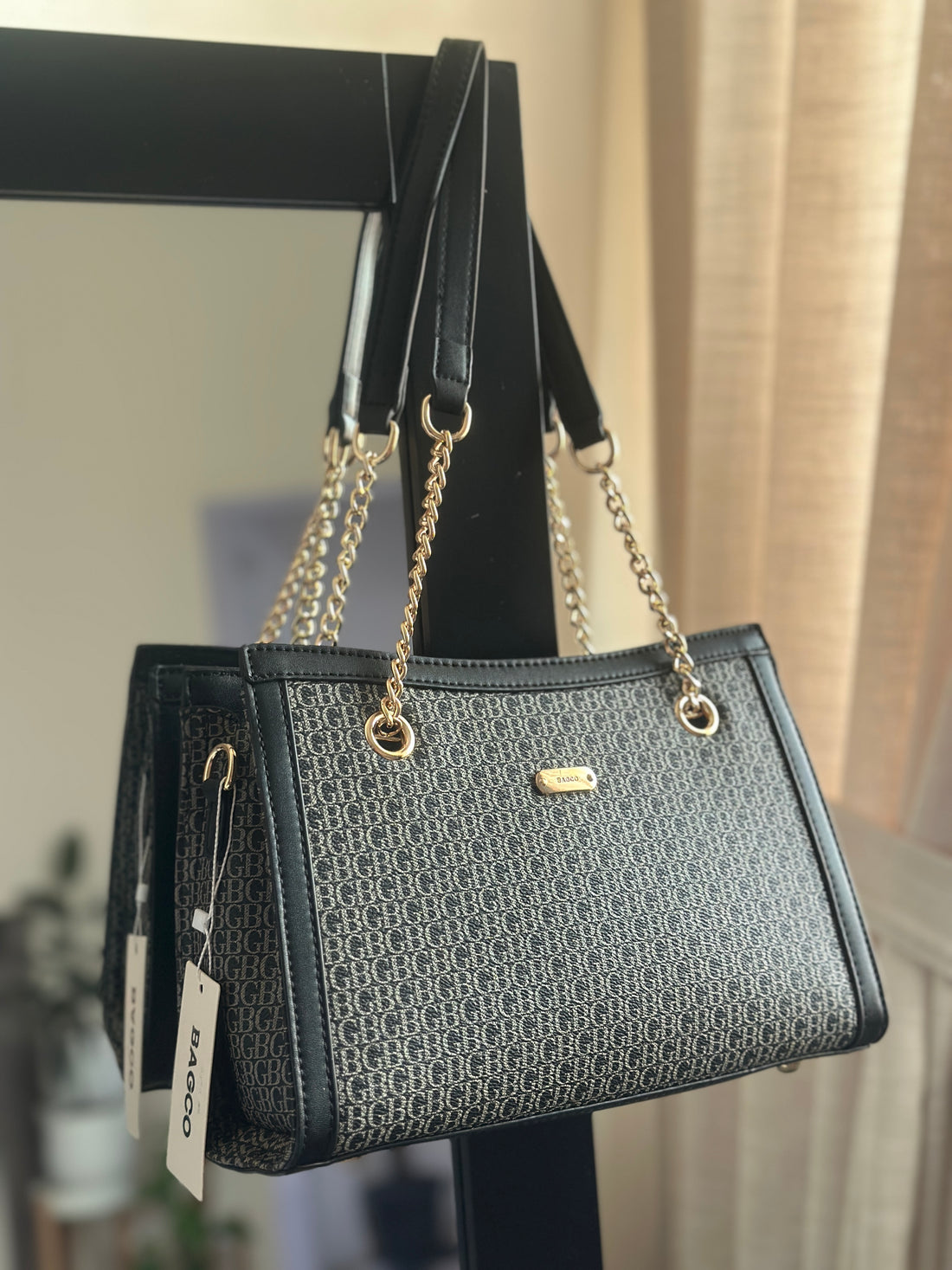 Bagco Monogram Chain Bag with Matching Wallet