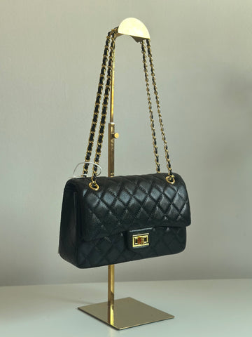 Elegant Quilted Double Flap Chain Shoulder Bag for Women