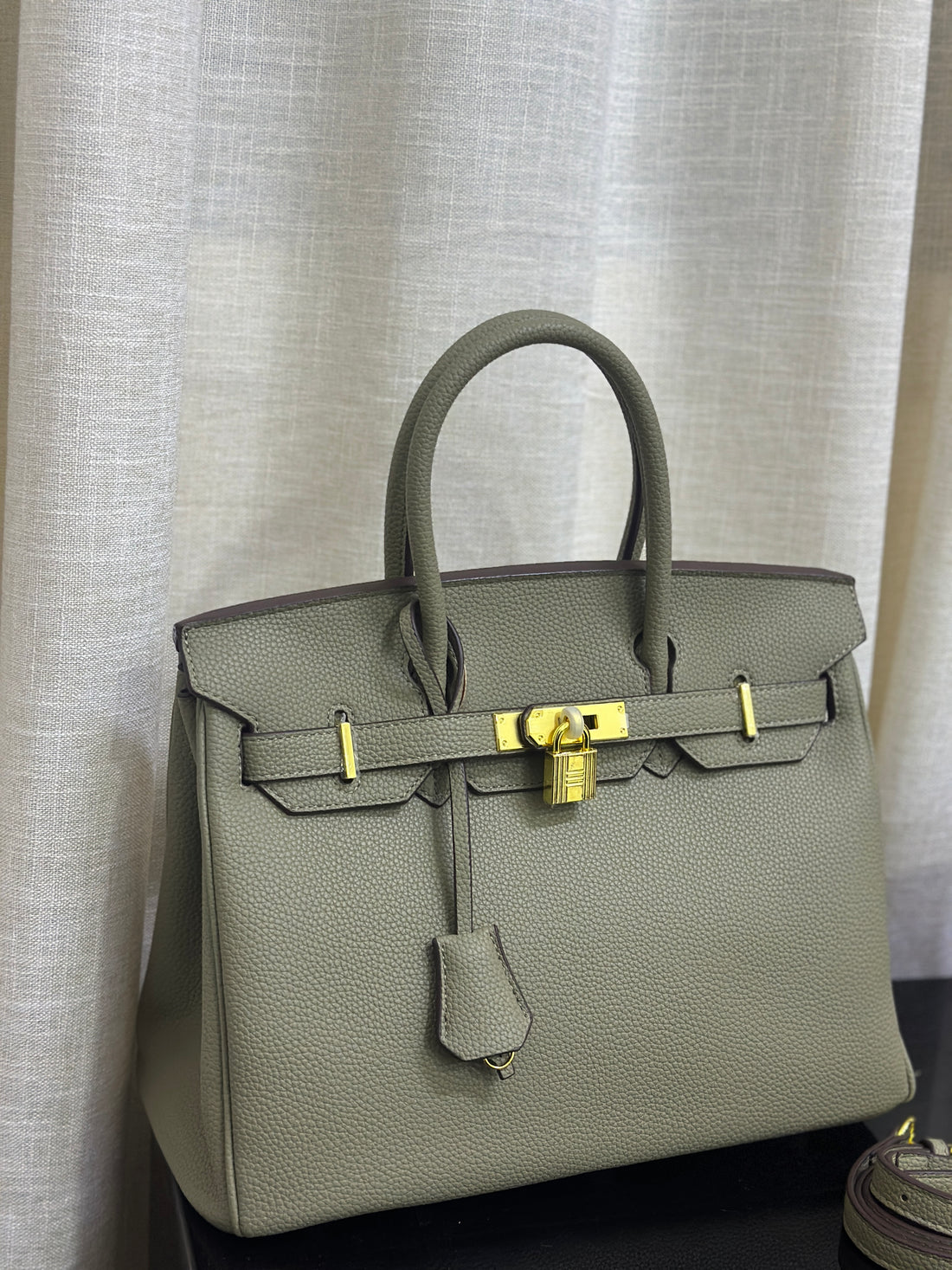 Elegant Padlock Structured Tote Bag