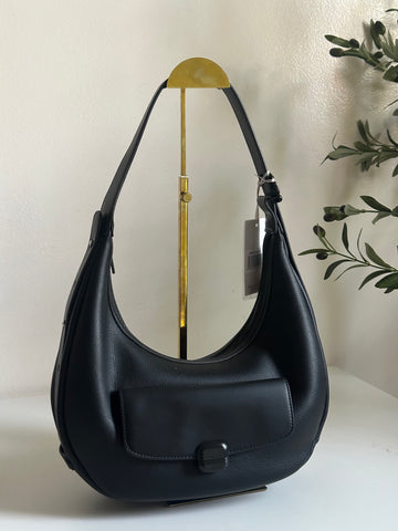 David Jones Curved Shoulder Bag with Front Flap Pocket