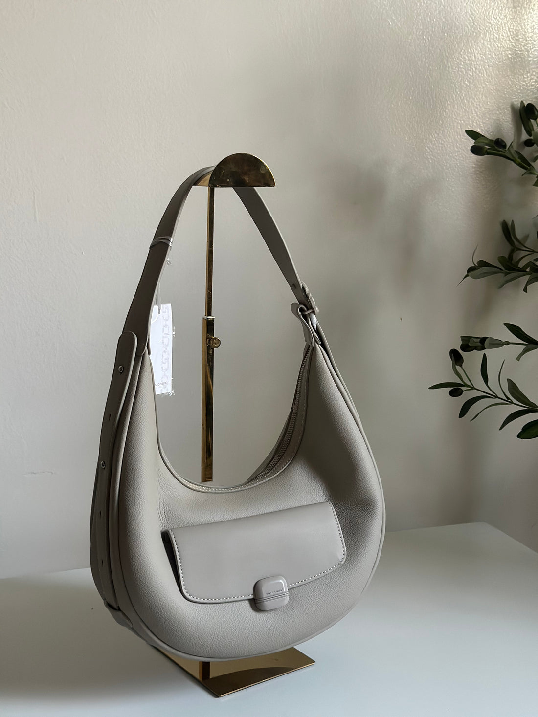 David Jones Curved Shoulder Bag with Front Flap Pocket