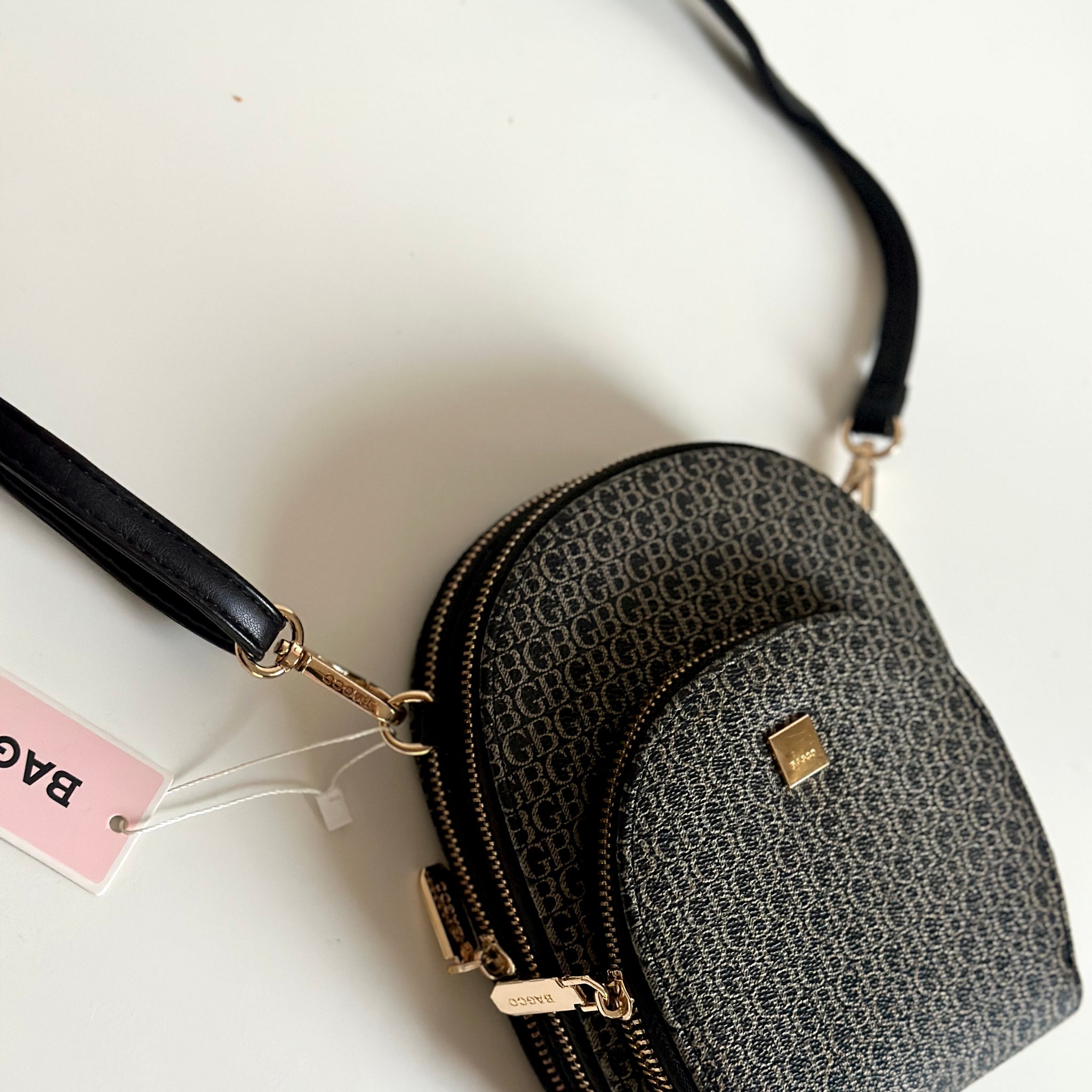 BAGCO Monogram Compact Crossbody – Lightweight Everyday Style