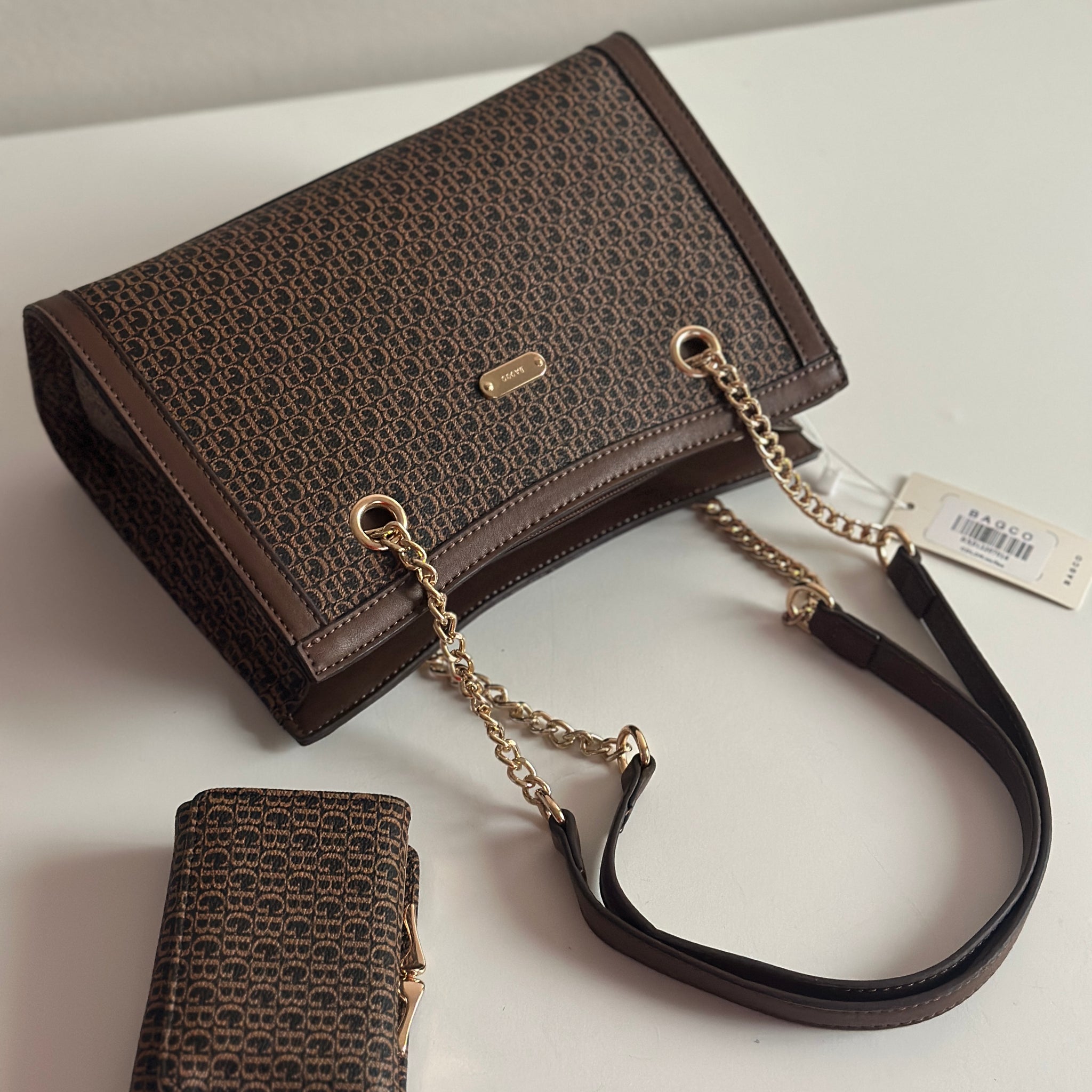 Bagco Monogram Chain Bag with Matching Wallet