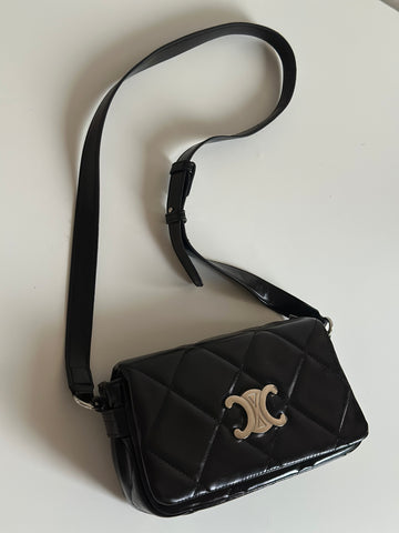 Classic Black Quilted Shoulder Bag with Dual Strap Options