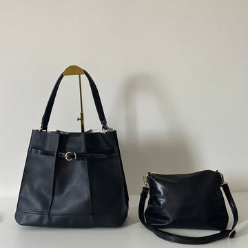 Chrisbella Noir Elegance 2-in-1 Handbag Set