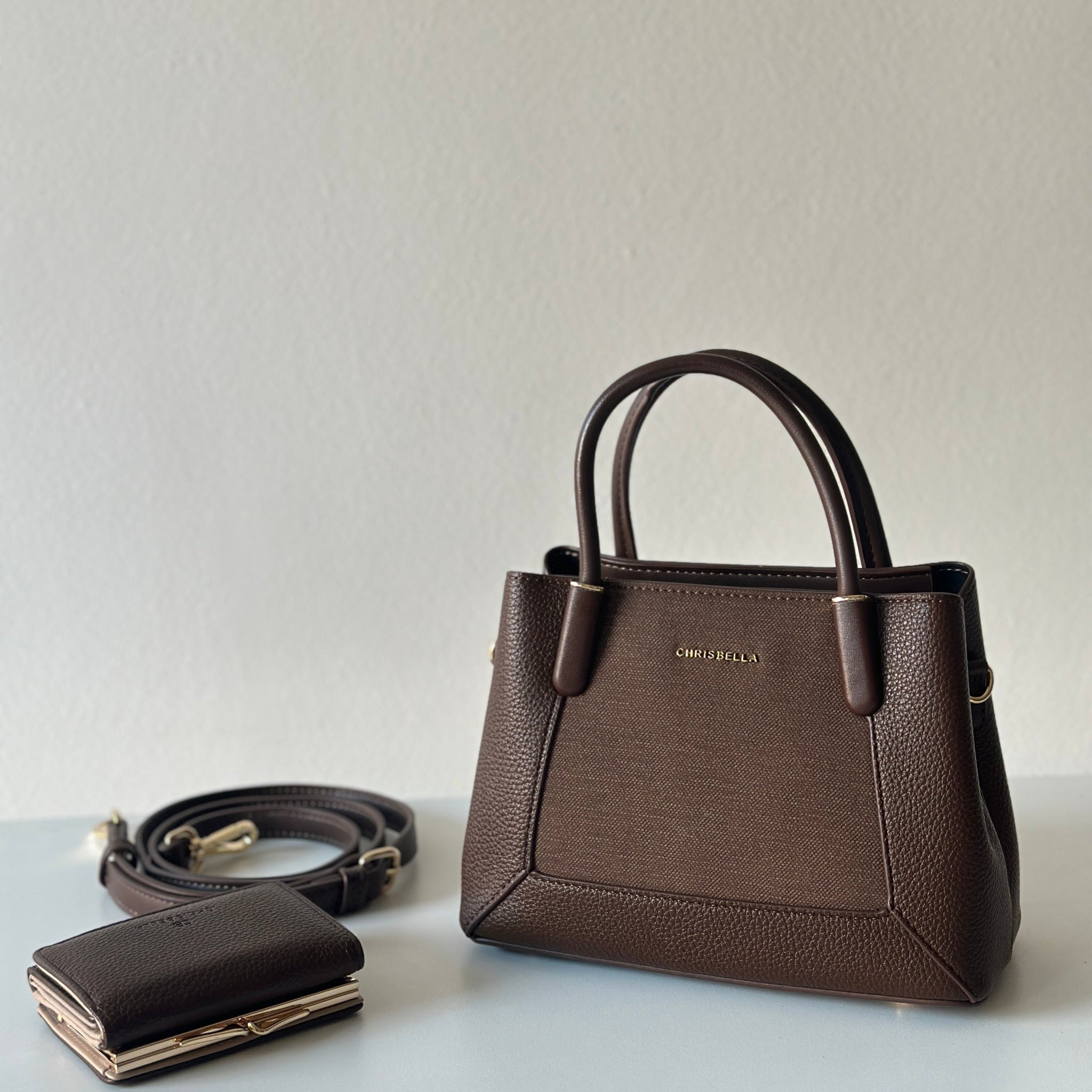 Chrisbella Textured Handbag With Wallet