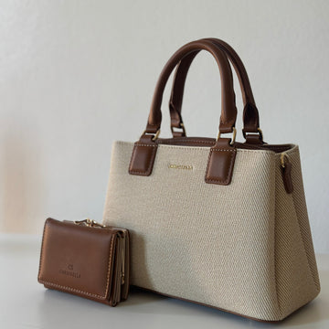 Textured Handbag with Wallet