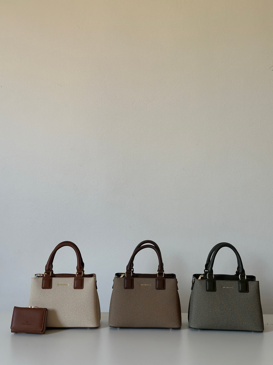 Textured Handbag with Wallet