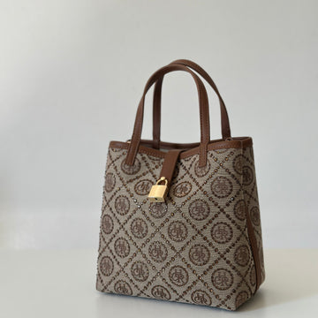 Chrisbella "Monogram Luxe" Embellished Canvas Handbag