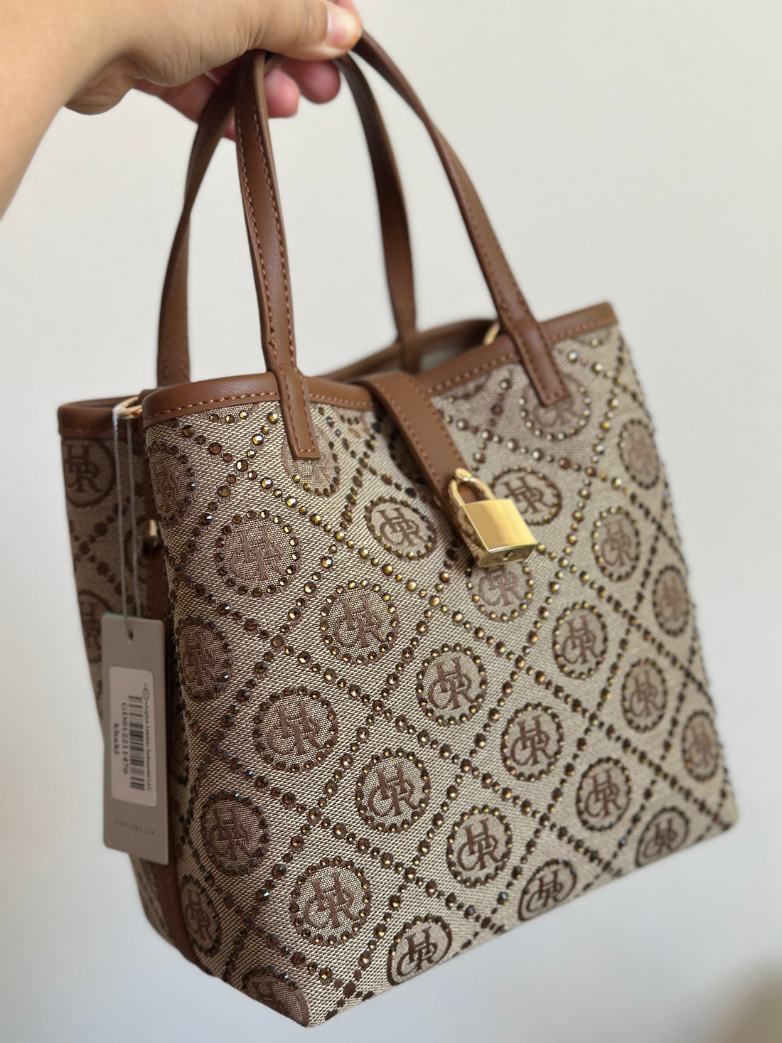 Chrisbella "Monogram Luxe" Embellished Canvas Handbag
