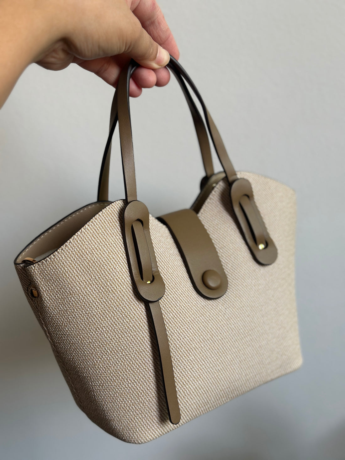 Textured Leather Small Handbag